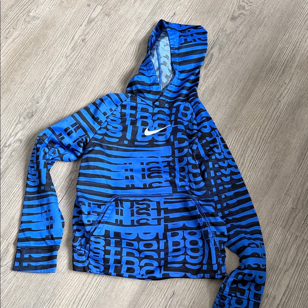 Nike Graphic Hoodie in Blue and Black